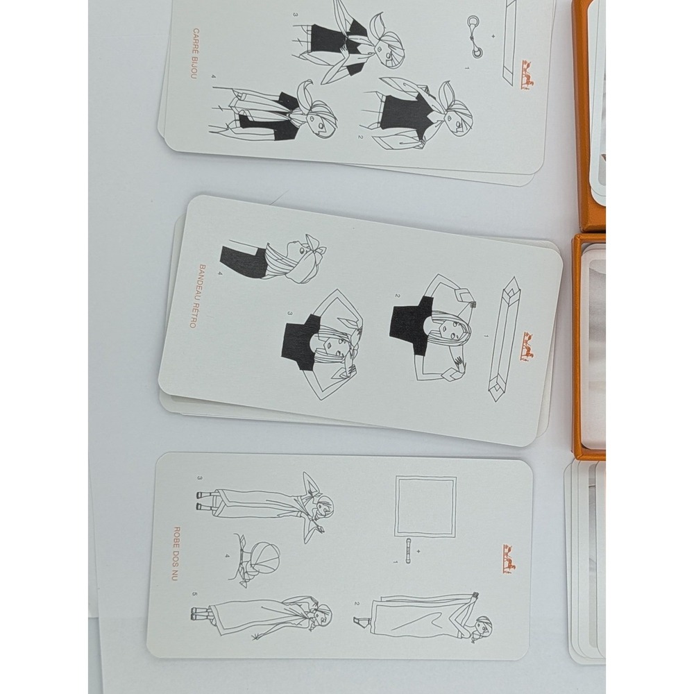 Hermes Knotting Cards No 4 Scarf Styling Guide Card Set Boxed 2011 Discontinued - Picture 4 of 7